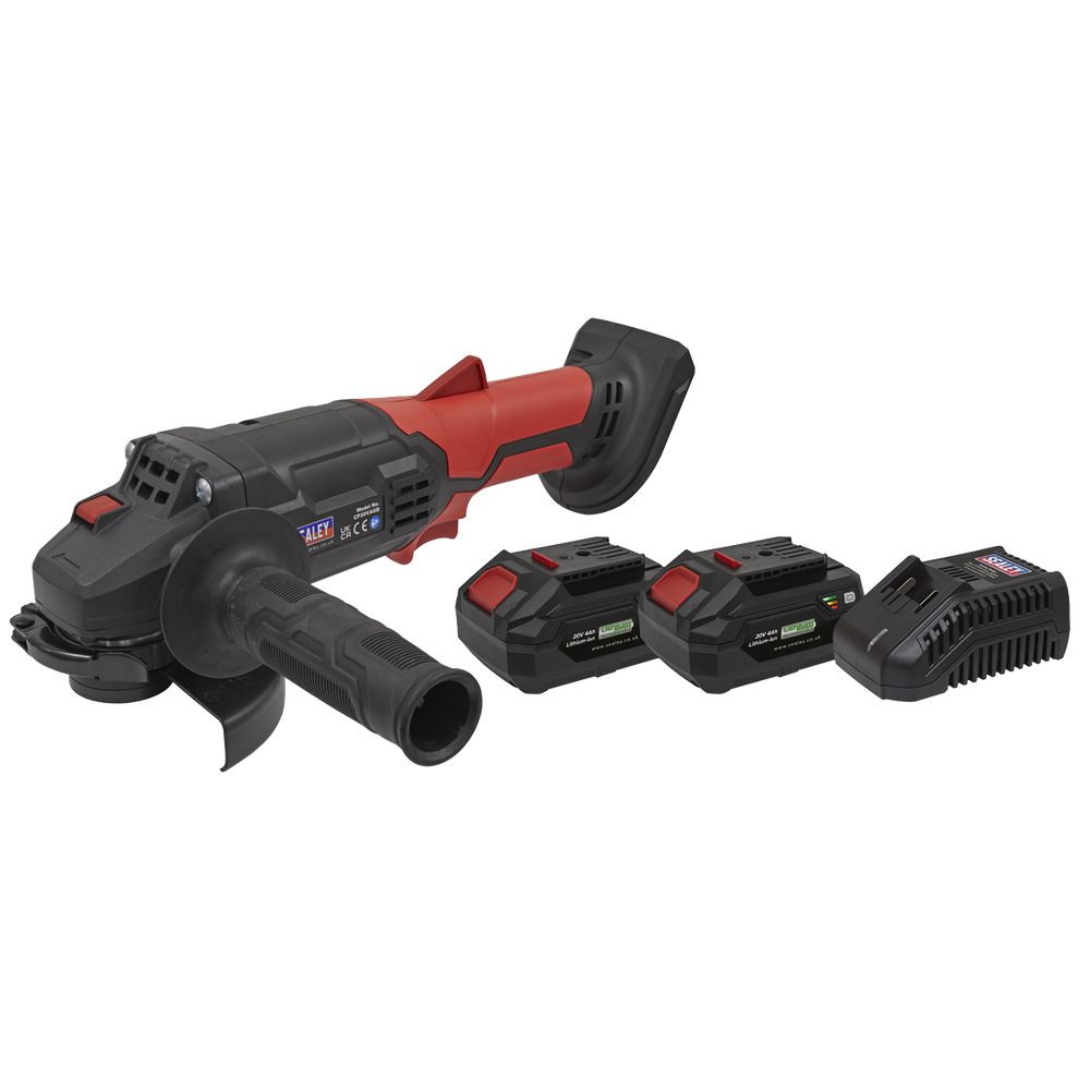 Sealey CP20VAGBKIT SV20 Series 115mm Cordless Angle Grinder Kit 20V 4Ah - 2 Batteries - additional view 6
