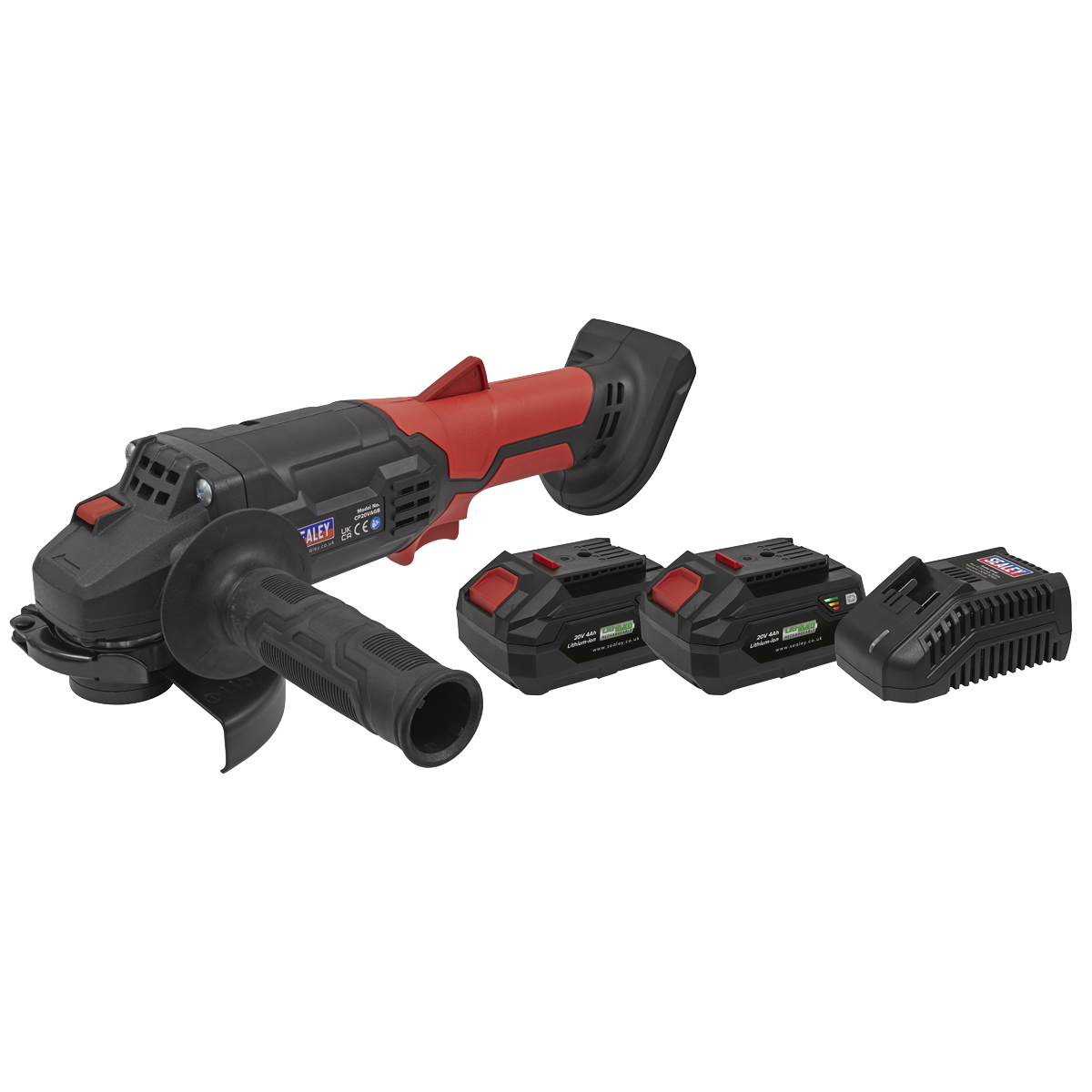 Sealey CP20VAGBKIT SV20 Series 115mm Cordless Angle Grinder Kit 20V 4Ah - 2 Batteries - additional view 6