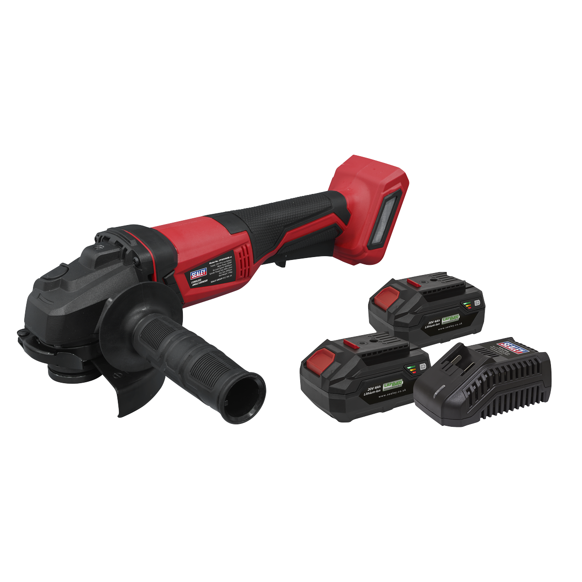 Sealey CP20VAGBKIT SV20 Series 115mm Cordless Angle Grinder Kit 20V 4Ah - 2 Batteries - additional view 4