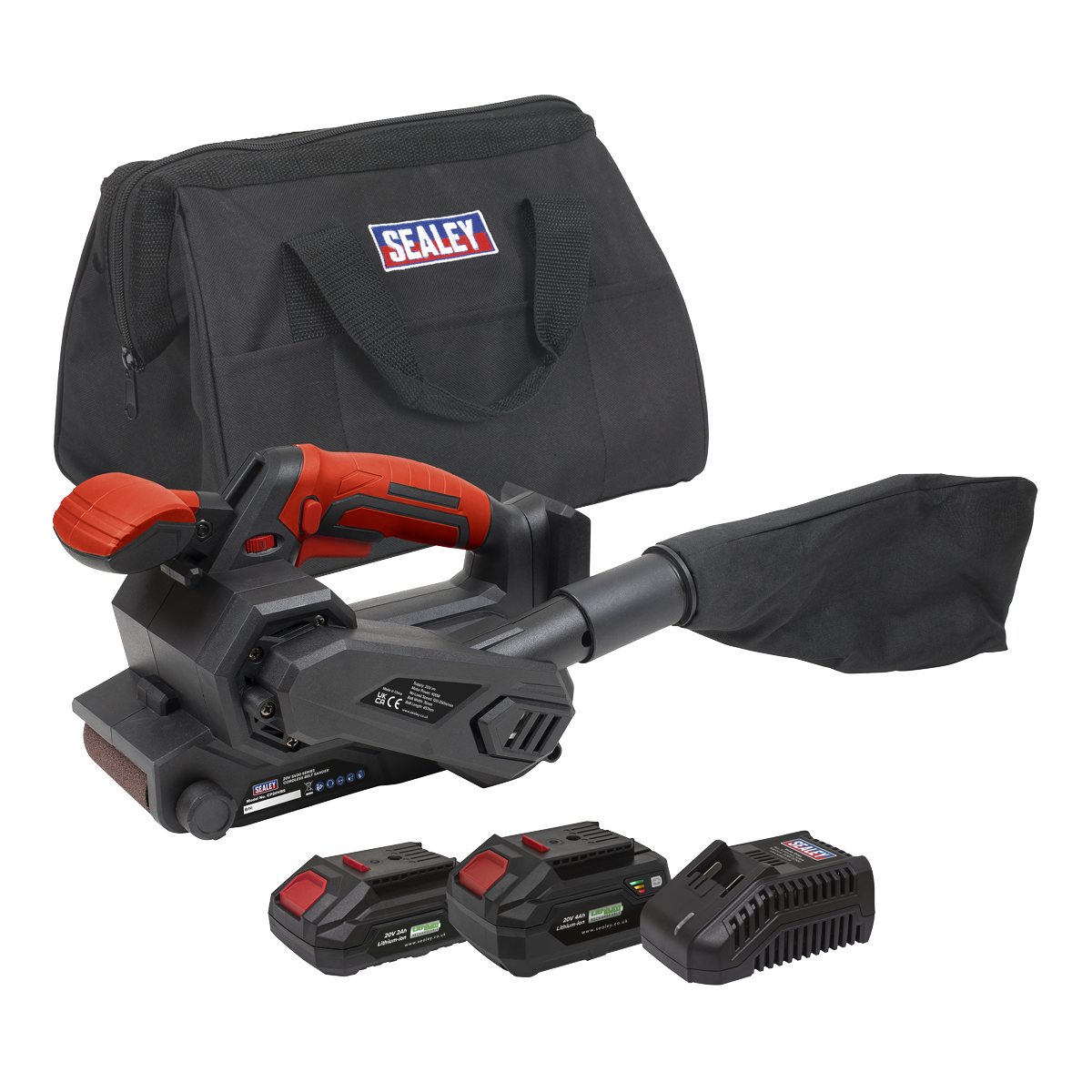 Sealey CP20VBSKIT SV20 Series 76mm Cordless Belt Sander Kit 20V - 2 Batteries