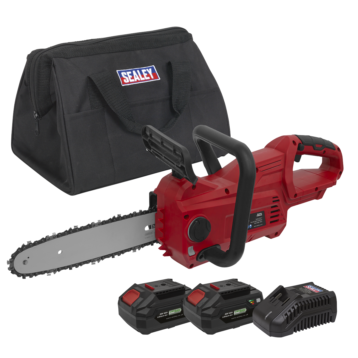 Sealey CP20VCHSKIT SV20 Series 25cm Cordless Chainsaw Kit 20V 4Ah - 2 Batteries