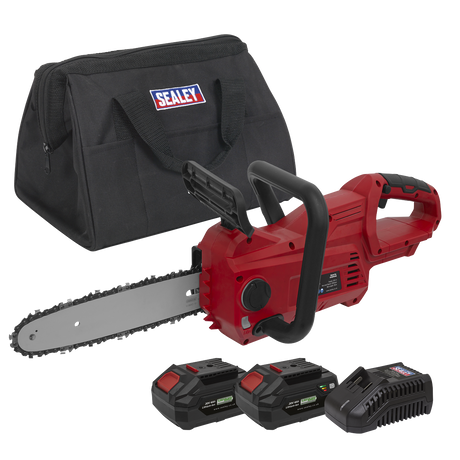 Sealey CP20VCHSKIT SV20 Series 25cm Cordless Chainsaw Kit 20V 4Ah - 2 Batteries