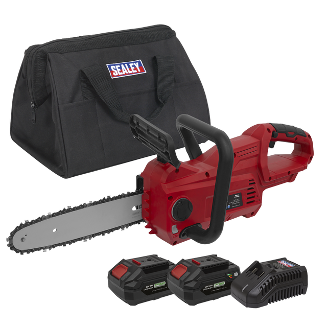 Sealey CP20VCHSKIT SV20 Series 25cm Cordless Chainsaw Kit 20V 4Ah - 2 Batteries