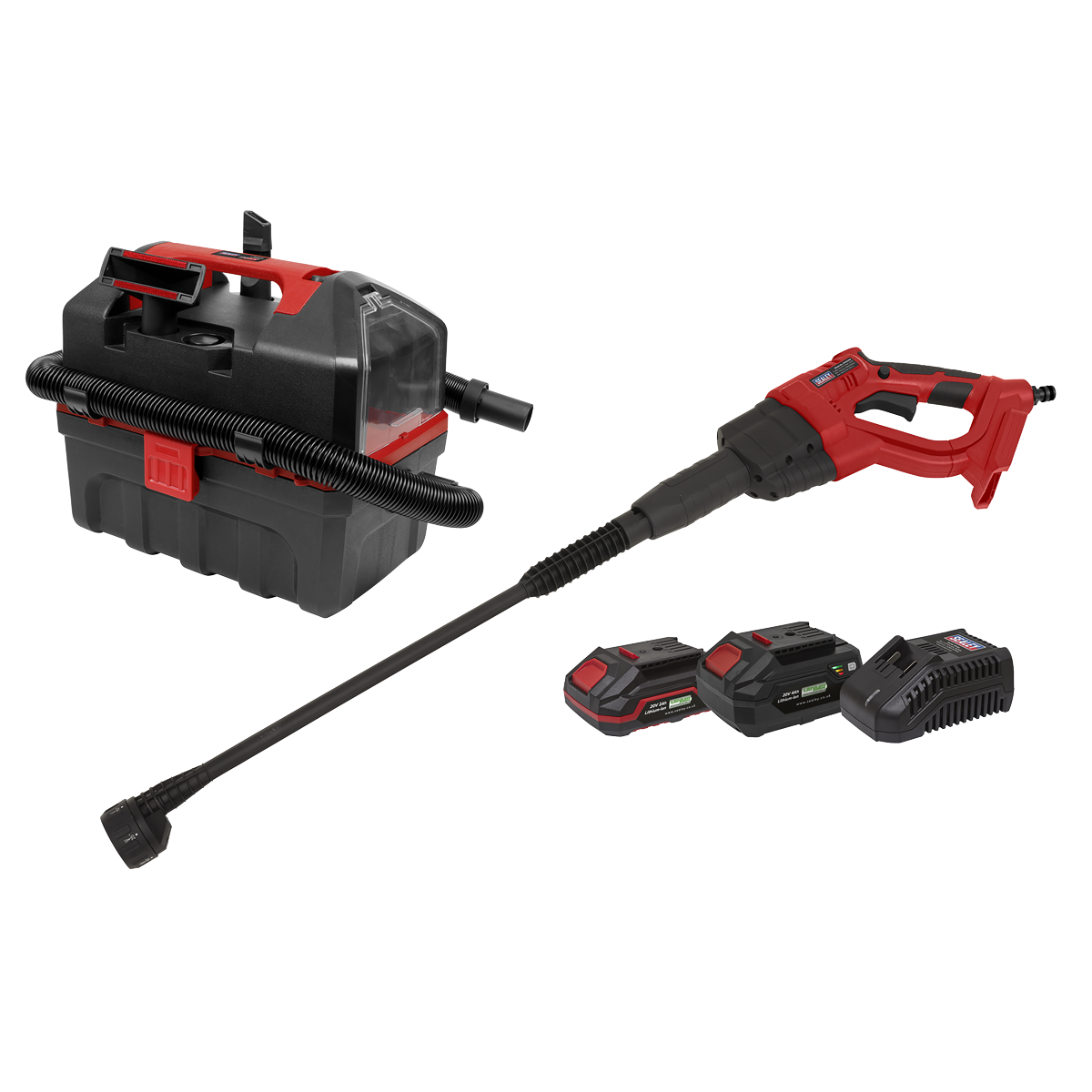 Sealey CP20VCOMBO11 2 x SV20 Series Cordless Power Tool Car Cleaning Kit 20V - 2 Batteries