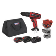 Sealey CP20VCOMBO12 2 x SV20 Series Cordless Power Tool Kit 20V - 2 Batteries