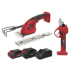 Sealey CP20VCOMBO14 2 x SV20 Series Cordless Power Tool Gardening Kit 20V - 2 Batteries