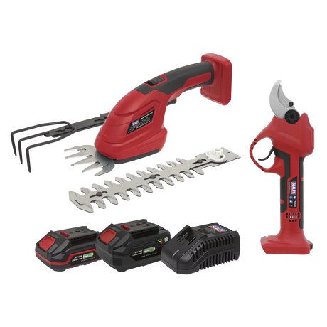 Sealey CP20VCOMBO14 2 x SV20 Series Cordless Power Tool Gardening Kit 20V - 2 Batteries