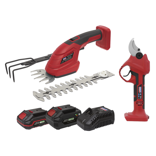 Sealey CP20VCOMBO14 2 x SV20 Series Cordless Power Tool Gardening Kit 20V - 2 Batteries