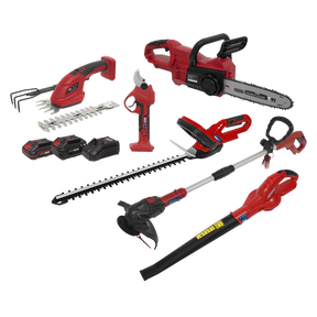 Sealey CP20VCOMBO15 6 x SV20 Series Cordless Garden Power Tool Kit 20V - 2 Batteries