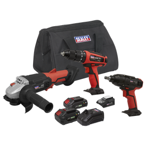 Sealey CP20VCOMBO1 3 x SV20 Series Cordless Tool Combo Kit 20V - 2 Batteries - additional view 3