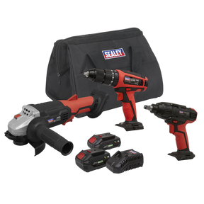 Sealey CP20VCOMBO1 3 x SV20 Series Cordless Tool Combo Kit 20V - 2 Batteries