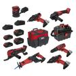 Sealey CP20VCOMBO4EU 8 x SV20 Series Cordless Power Tool Kit 20V Euro Plug - 4 Batteries