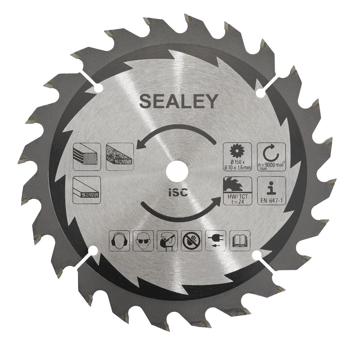 Sealey CP20VCS.03 150mm Cut-Off Saw Blade 1.6mm/10mm 24tpu - additional view 2