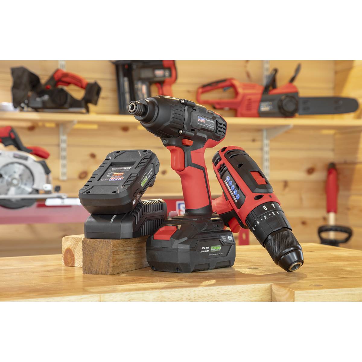 Sealey CP20VDDCOMBO 2 x SV20 Series Cordless Power Tool Kit 20V - 2 Batteries - additional view 3