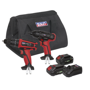Sealey CP20VDDCOMBO 2 x SV20 Series Cordless Power Tool Kit 20V - 2 Batteries
