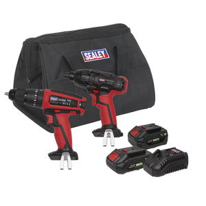 Sealey CP20VDDCOMBO 2 x SV20 Series Cordless Power Tool Kit 20V - 2 Batteries