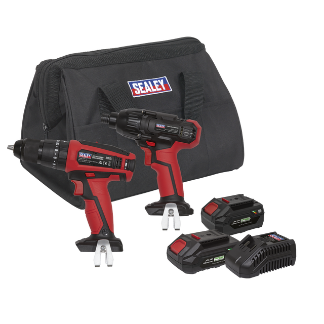 Sealey CP20VDDCOMBO 2 x SV20 Series Cordless Power Tool Kit 20V - 2 Batteries