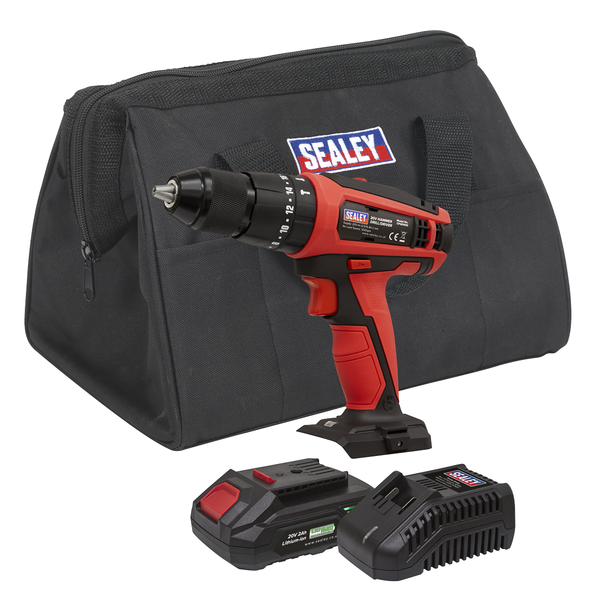Sealey CP20VDDKIT1 SV20 Series 13mm Cordless Combi Drill Kit 20V 2Ah