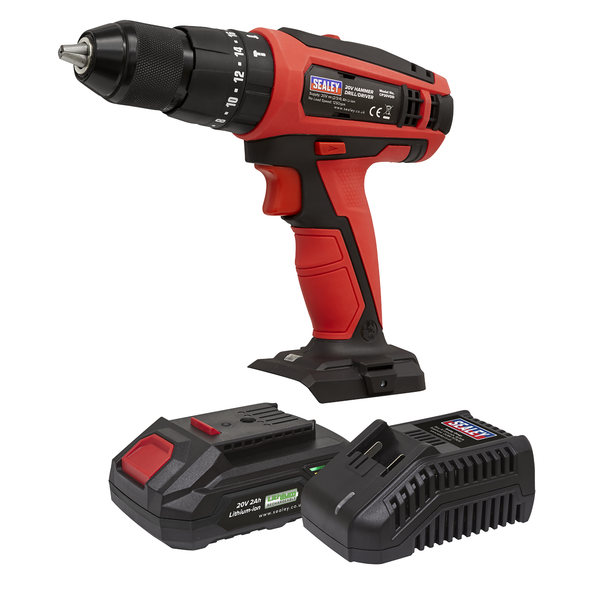 Sealey CP20VDDKIT1 SV20 Series 13mm Cordless Combi Drill Kit 20V 2Ah - additional view 3