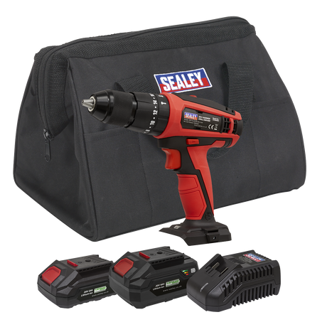 Sealey CP20VDDKIT SV20 Series 13mm Cordless Combi Drill Kit 20V - 2 Batteries