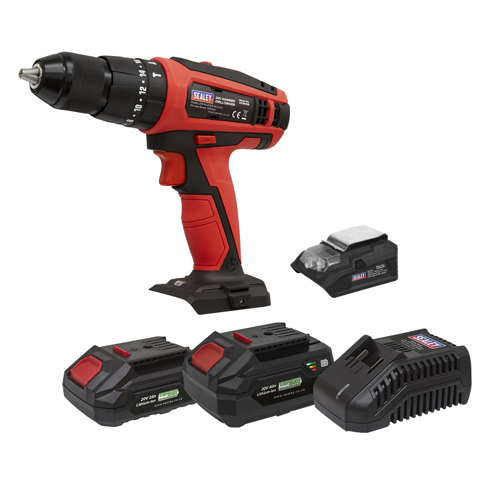 Sealey CP20VDDKIT SV20 Series 13mm Cordless Combi Drill Kit 20V - 2 Batteries - additional view 7