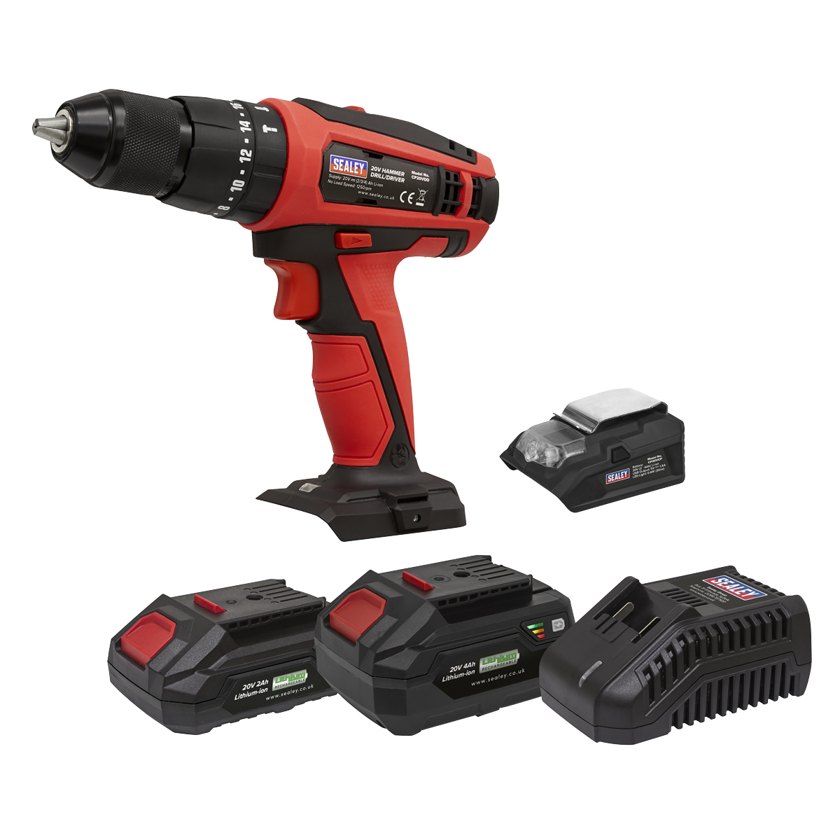 Sealey CP20VDDKIT SV20 Series 13mm Cordless Combi Drill Kit 20V - 2 Batteries - additional view 7