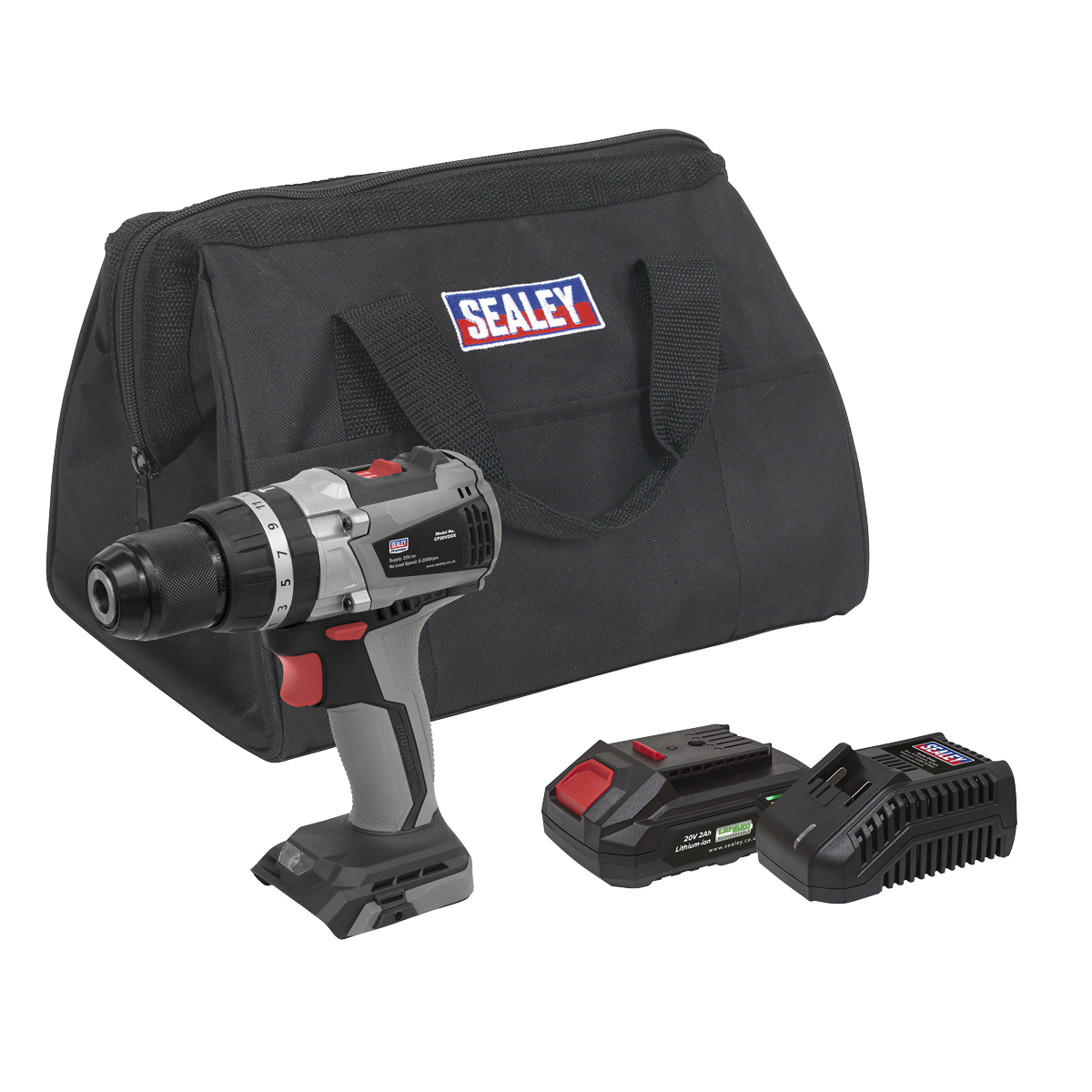 Sealey CP20VDDXKIT1 Premier SV20 Series 13mm Brushless Cordless Combi Drill Kit 20V 2Ah