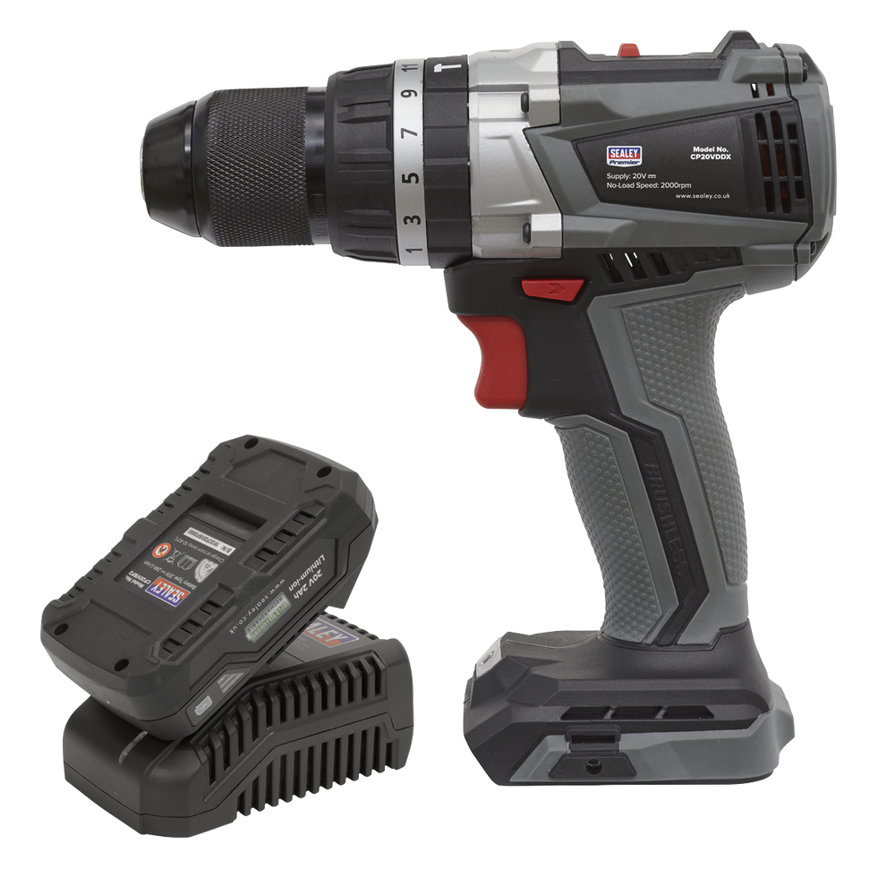 Sealey CP20VDDXKIT1 Premier SV20 Series 13mm Brushless Cordless Combi Drill Kit 20V 2Ah - additional view 3