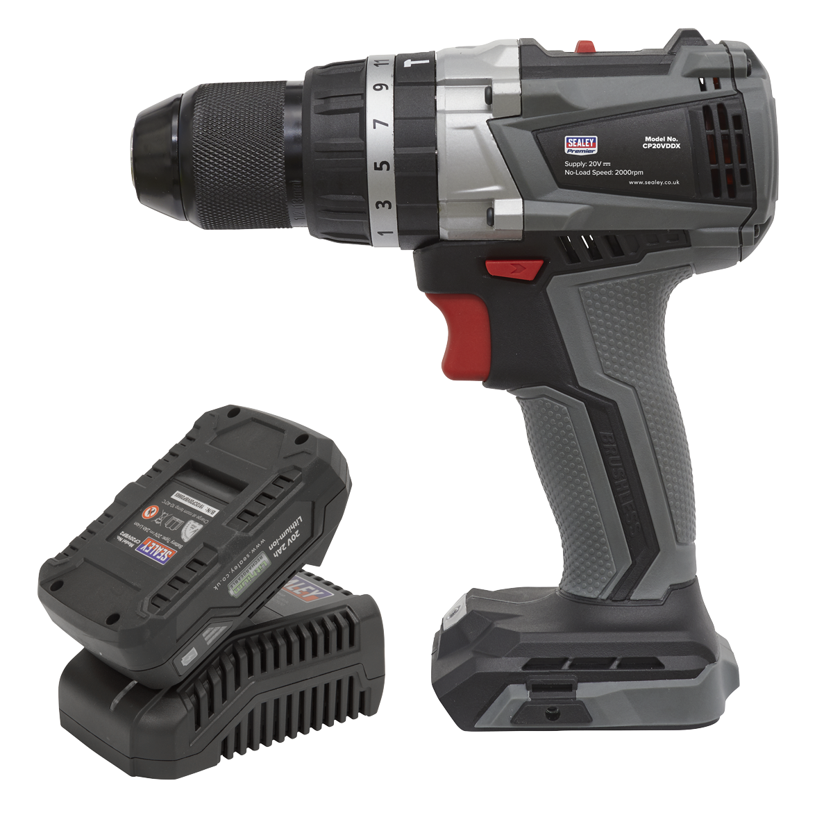 Sealey CP20VDDXKIT1 Premier SV20 Series 13mm Brushless Cordless Combi Drill Kit 20V 2Ah - additional view 3