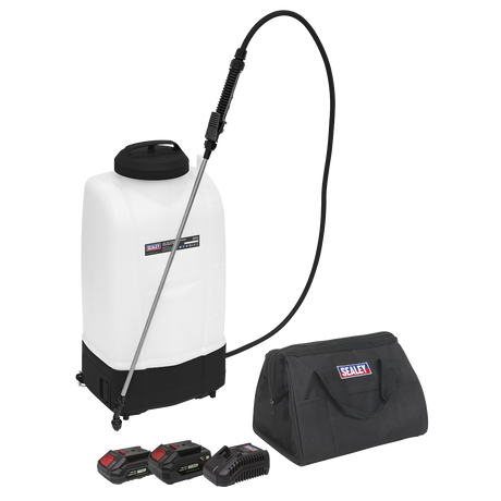 Sealey CP20VGBSKIT SV20 Series 15L Cordless Garden Backpack Sprayer 20V - 2 Batteries