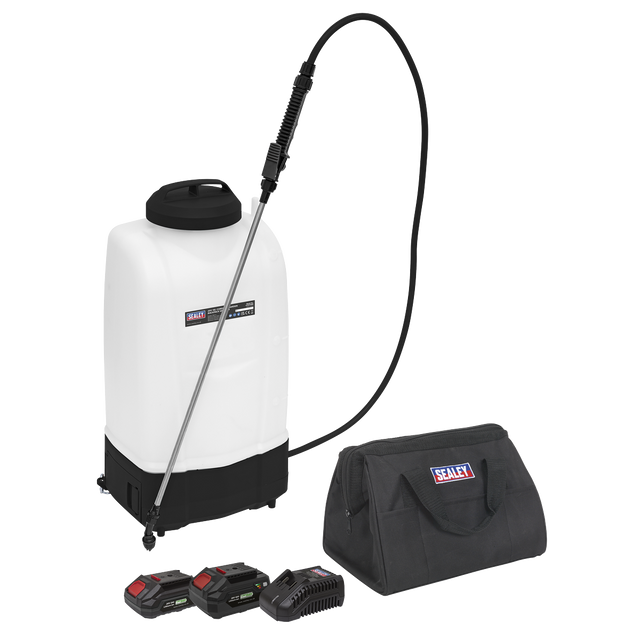 Sealey CP20VGBSKIT SV20 Series 15L Cordless Garden Backpack Sprayer 20V - 2 Batteries