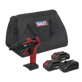 Sealey CP20VGGKIT SV20 Series Cordless Glue Gun Kit 20V 2Ah - 2 Batteries