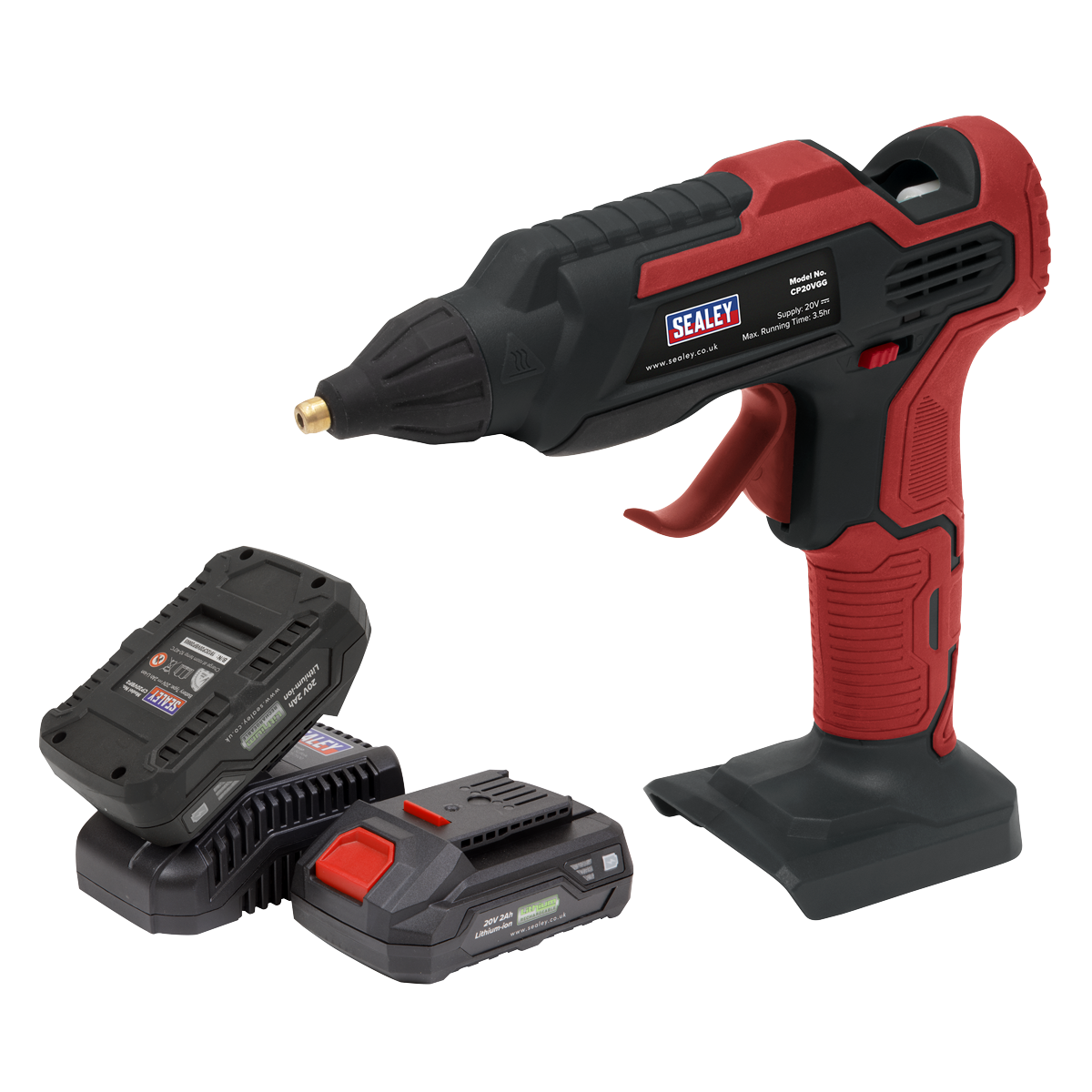 Sealey CP20VGGKIT SV20 Series Cordless Glue Gun Kit 20V 2Ah - 2 Batteries - additional view 3
