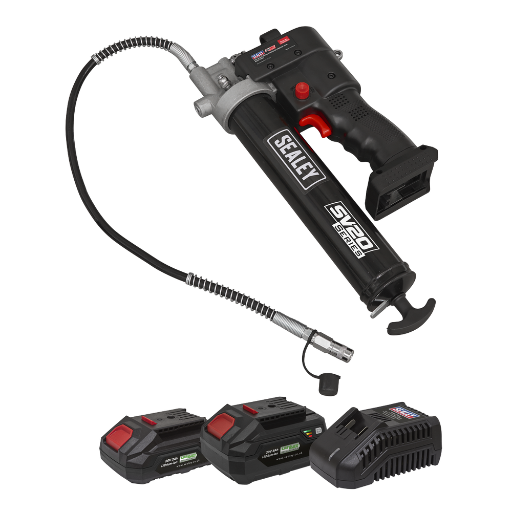 Sealey CP20VGRGKIT SV20 Series Cordless Grease Gun 20V - 2 Batteries - additional view 2