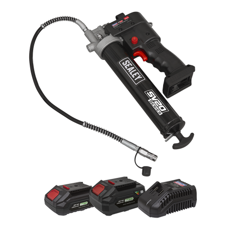 Sealey CP20VGRGKIT SV20 Series Cordless Grease Gun 20V - 2 Batteries - additional view 2