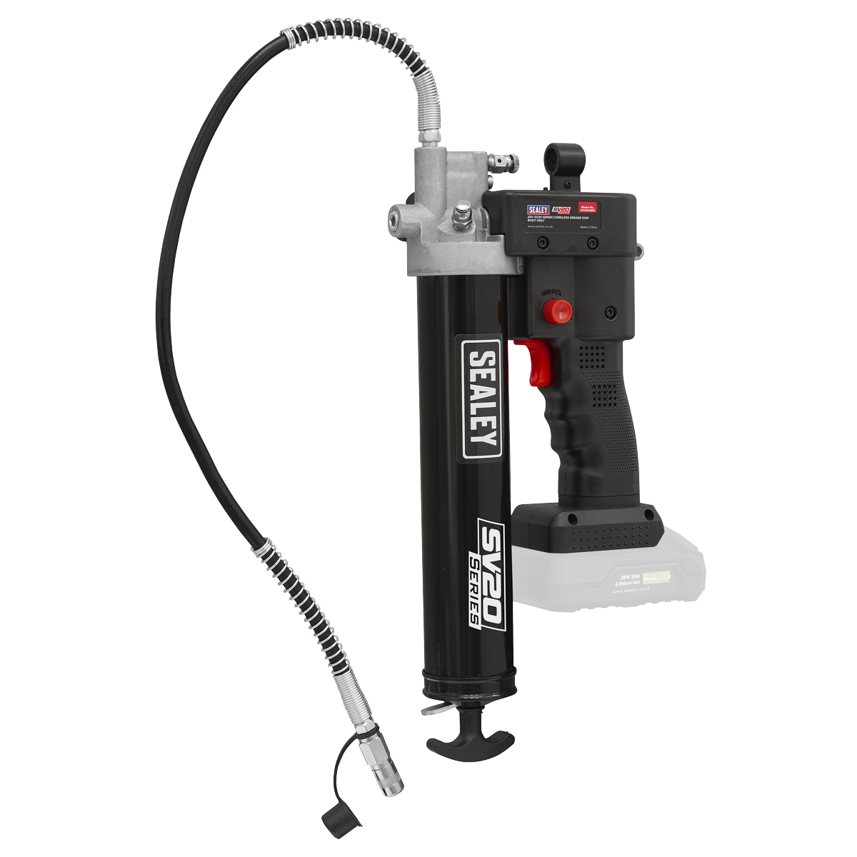 Sealey CP20VGRGKIT SV20 Series Cordless Grease Gun 20V - 2 Batteries - additional view 4