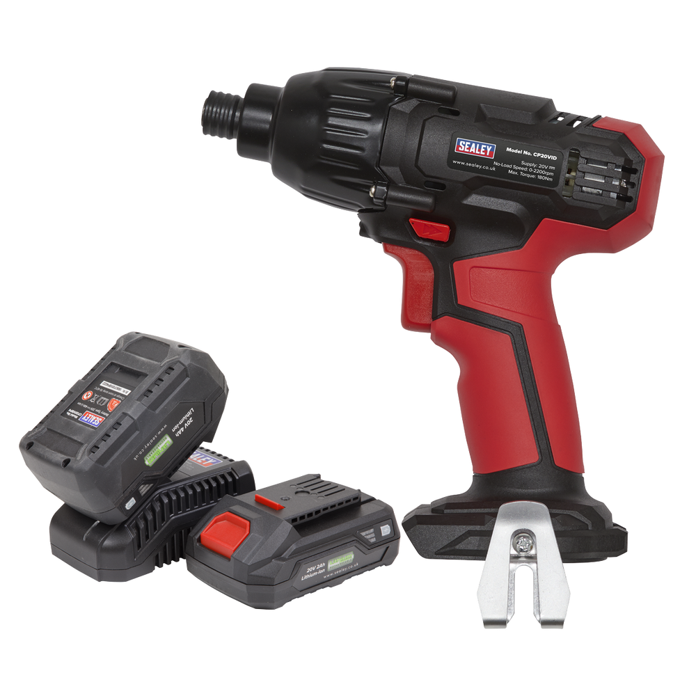 Sealey CP20VIDKIT SV20 Series 1/4"Hex Drive Cordless Impact Driver 20V - 2 Batteries - additional view 6