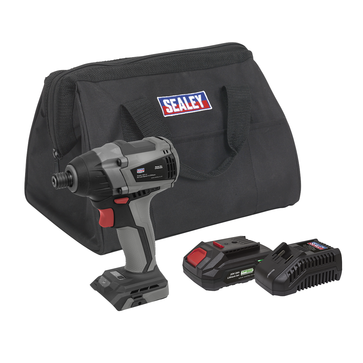 Sealey CP20VIDXKIT1 Premier SV20 Series 1/4"Hex Brushless Cordless Impact Driver Kit 20V 2Ah