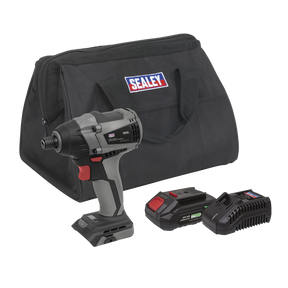 Sealey CP20VIDXKIT1 Premier SV20 Series 1/4"Hex Brushless Cordless Impact Driver Kit 20V 2Ah
