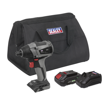 Sealey CP20VIDXKIT1 Premier SV20 Series 1/4"Hex Brushless Cordless Impact Driver Kit 20V 2Ah