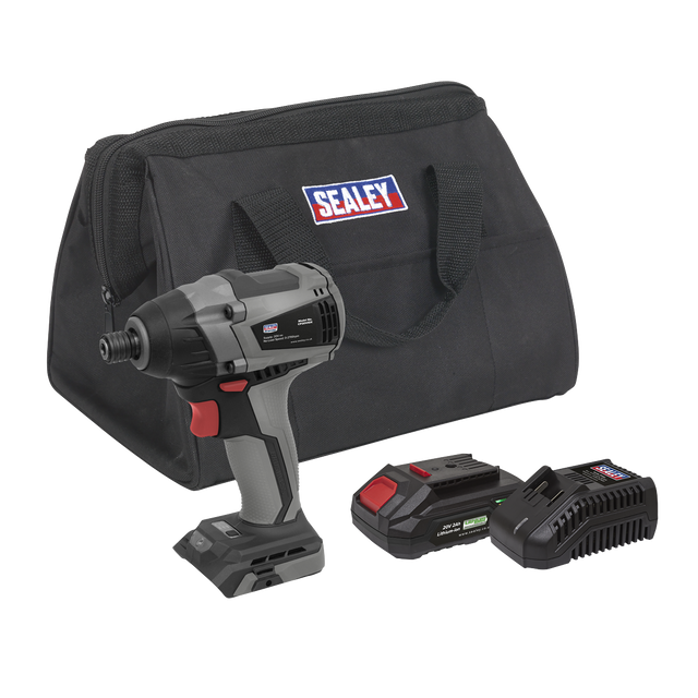 Sealey CP20VIDXKIT1 Premier SV20 Series 1/4"Hex Brushless Cordless Impact Driver Kit 20V 2Ah