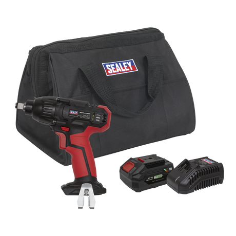 Sealey CP20VIWKIT1 SV20 Series 1/2"Sq Drive Cordless Impact Wrench Kit 20V 4Ah - 2 Batteries