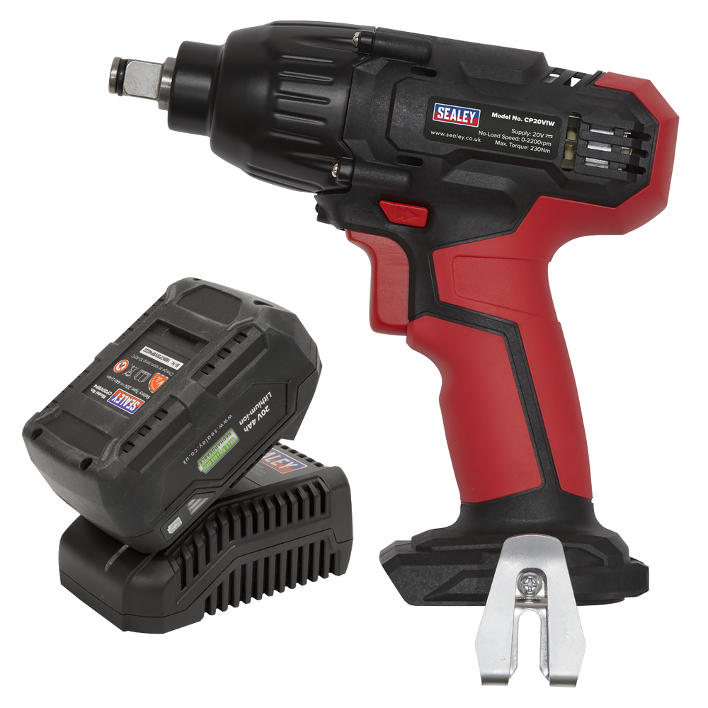 Sealey CP20VIWKIT1 SV20 Series 1/2"Sq Drive Cordless Impact Wrench Kit 20V 4Ah - 2 Batteries - additional view 3