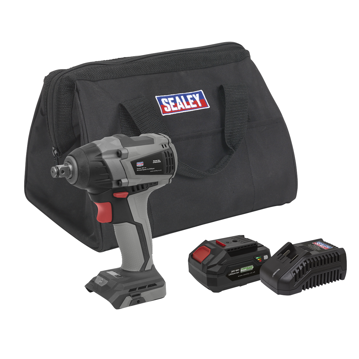 Sealey CP20VIWXKIT1 Premier SV20 Series 1/2"Sq Drive Brushless Cordless Impact Wrench Kit 20V 4Ah