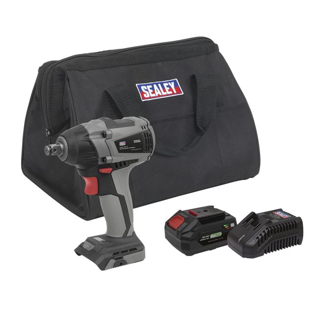 Sealey CP20VIWXKIT1 Premier SV20 Series 1/2"Sq Drive Brushless Cordless Impact Wrench Kit 20V 4Ah