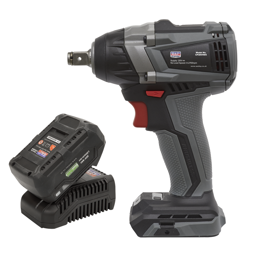 Sealey CP20VIWXKIT1 Premier SV20 Series 1/2"Sq Drive Brushless Cordless Impact Wrench Kit 20V 4Ah - additional view 3