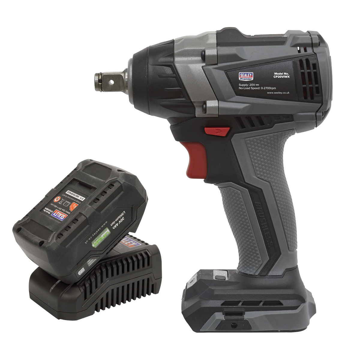 Sealey CP20VIWXKIT1 Premier SV20 Series 1/2"Sq Drive Brushless Cordless Impact Wrench Kit 20V 4Ah - additional view 3