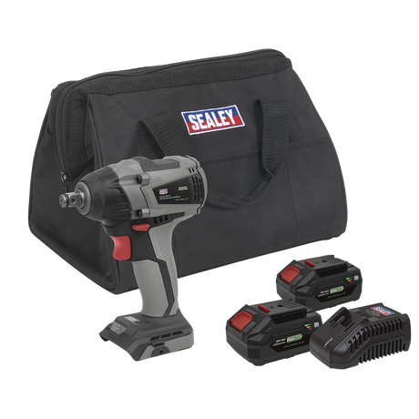 Sealey CP20VIWXKIT Premier SV20 Series 1/2"Sq Drive Brushless Cordless Impact Wrench Kit 20V 4Ah - 2 Batteries