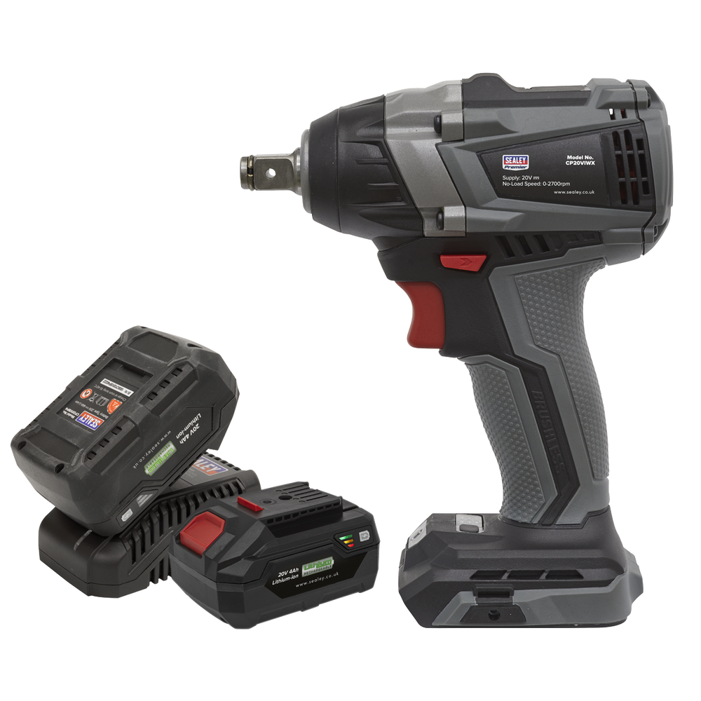 Sealey CP20VIWXKIT Premier SV20 Series 1/2"Sq Drive Brushless Cordless Impact Wrench Kit 20V 4Ah - 2 - additional view 3