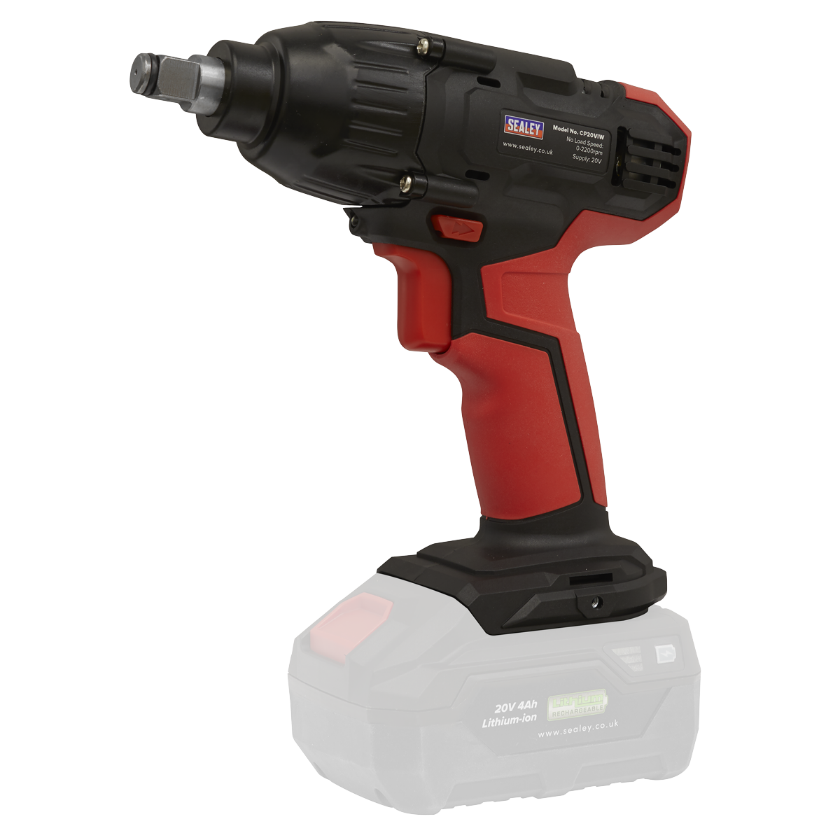 Sealey CP20VIWKIT1 SV20 Series 1/2"Sq Drive Cordless Impact Wrench Kit 20V 4Ah - 2 Batteries - additional view 4